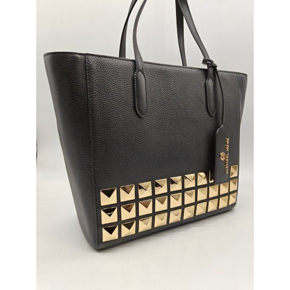 MICHAEL KORS Sinclair East West large studs leather medium tote bag - BLACK - Picture 6 of 11